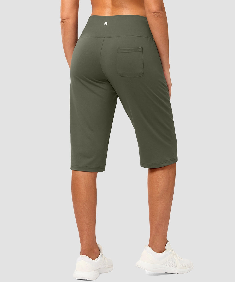 women's bermuda shorts with pockets 14" in gray sage - back view