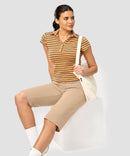 women's bermuda shorts with pockets 14" in light khaki - matching outfits view