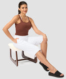 women's bermuda shorts with pockets 14" in white - matching outfits view