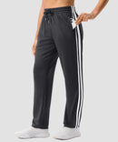 women's contrast stripe zip pockets track pants 30''/32'' in dark gray - pocket detail
