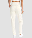women's fleece-lined golf pants 27''/29'' in beige - back view