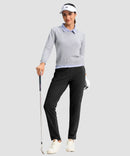 women's fleece-lined golf pants 27''/29'' in black - matching outfits view