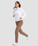 women's fleece-lined golf pants 27''/29'' in dark khaki - matching outfits view