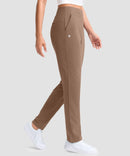 women's fleece-lined golf pants 27''/29'' in dark khaki - side view