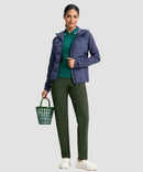 women's fleece-lined golf pants 27''/29'' in olive green - matching outfits view