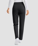 women's fleece-lined slim-fit golf pants in black - back view