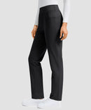 women's fleece-lined slim-fit golf pants in black - side view