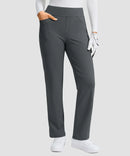 women's fleece-lined slim-fit golf pants in dark gray - pocket detail