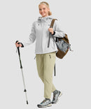 women's fleece-lined softshell jacket in grayish white - matching outfits view