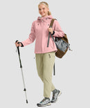women's fleece-lined softshell jacket in pink - matching outfits view