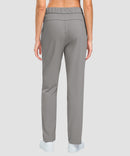 women's fleece-lined straight-leg pants 27.5''/29'' in light gray - back view
