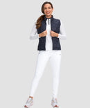 women's fleece-lined with pockets leggings in white - front view
