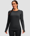 women's fleece zipper pockets base layer in dark gray - front view