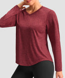 women's g-drykit™ v-neck athletic long sleeve in heather wine - front view