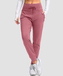 women's high rise fleece-lined joggers in briar rose - front view