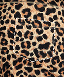 women's high rise slit with pockets shorts 3'' in leopard - fabric detail view