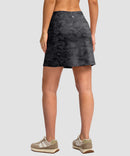 women's high rise with 4 pockets skirt in gray camo - back view