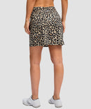women's high rise with 4 pockets skirt in leopard - back view