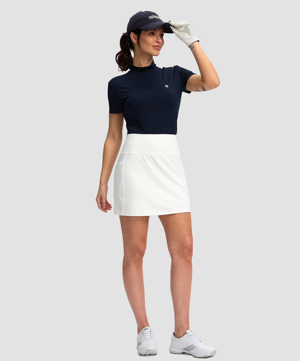 women's high rise with 4 pockets skirt in white - matching outfits view