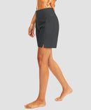 women's high waist lined swim shorts 7'' in dark gray - side view