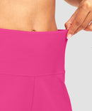 women's high waist lined swim shorts 7'' in rose - waistband detail view