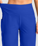 women's high waist lined swim shorts 9' in blue - waistband detail view
