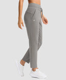 women's mid-rise fleece straight pants 27.5''/29'' in dark gray - side view