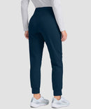 women's pull-on thermal joggers in dark blue - back view