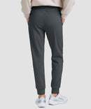 women's pull-on thermal joggers in dark gray - back view
