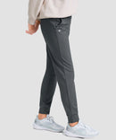 women's pull-on thermal joggers in dark gray - side view
