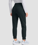 women's pull-on thermal joggers in gray - back view