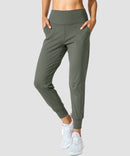 women's pull-on with pockets jogger in grey sage - front view