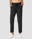 women's straight-leg pant 7/8 length in black - front view