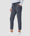 women's straight-leg pant 7/8 length in dark gray - side view