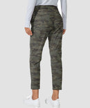 women's straight-leg pant 7/8 length in green camo - back view