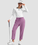 women's stretchy golf pants ankle-length in dusty purple - matching outfits view