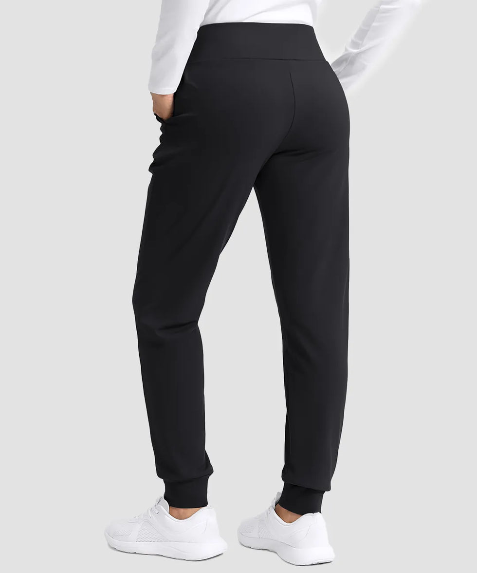 women's tall fleece-lined joggers 30'' 32'' 34'' in black - back view