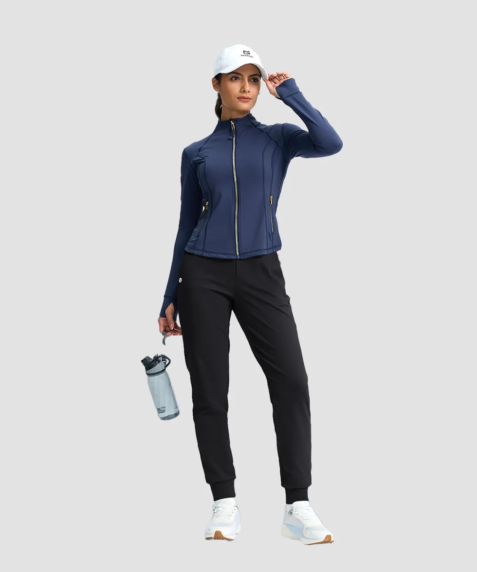 women's tall fleece-lined joggers 30'' 32'' 34'' in black - matching outfits view