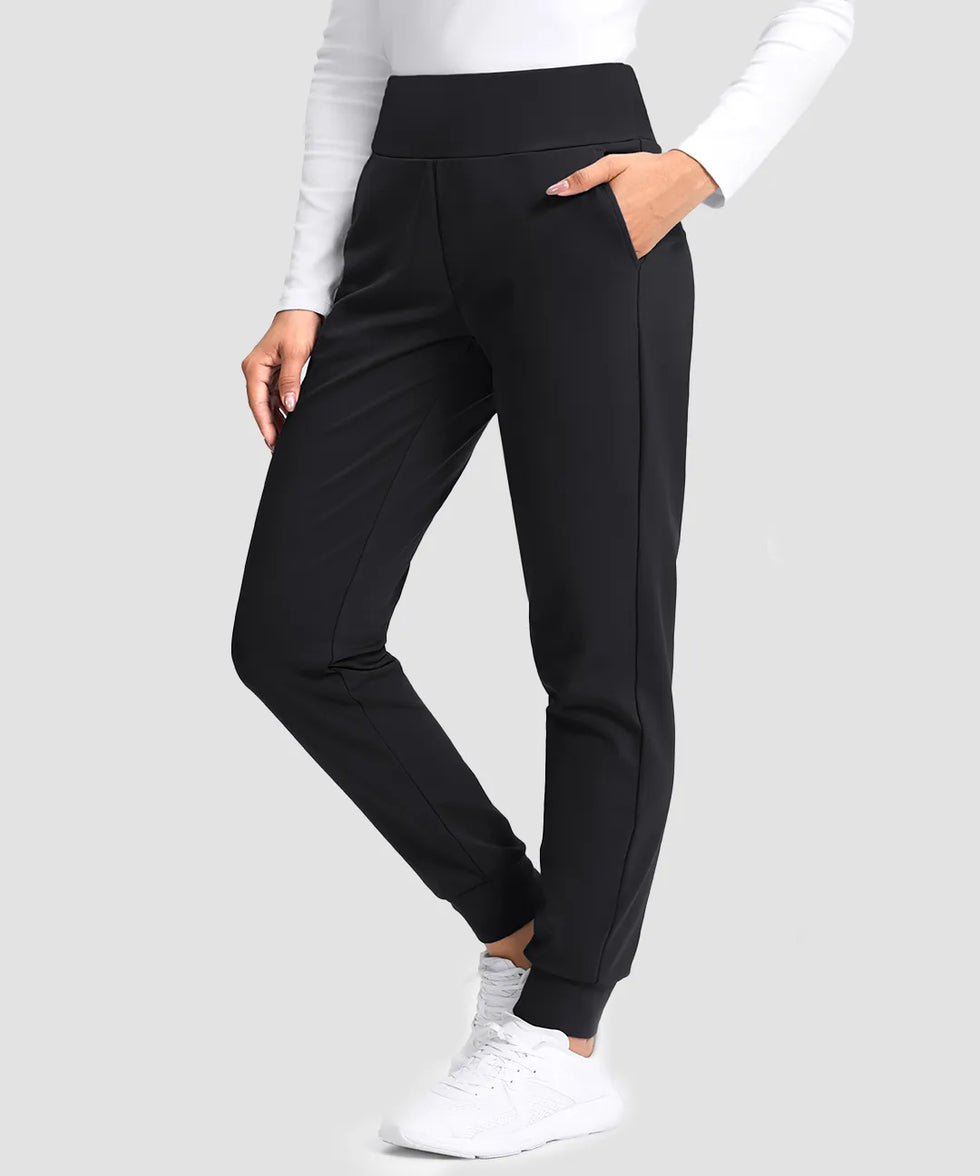 women's tall fleece-lined joggers 30'' 32'' 34'' in black - pocket detail