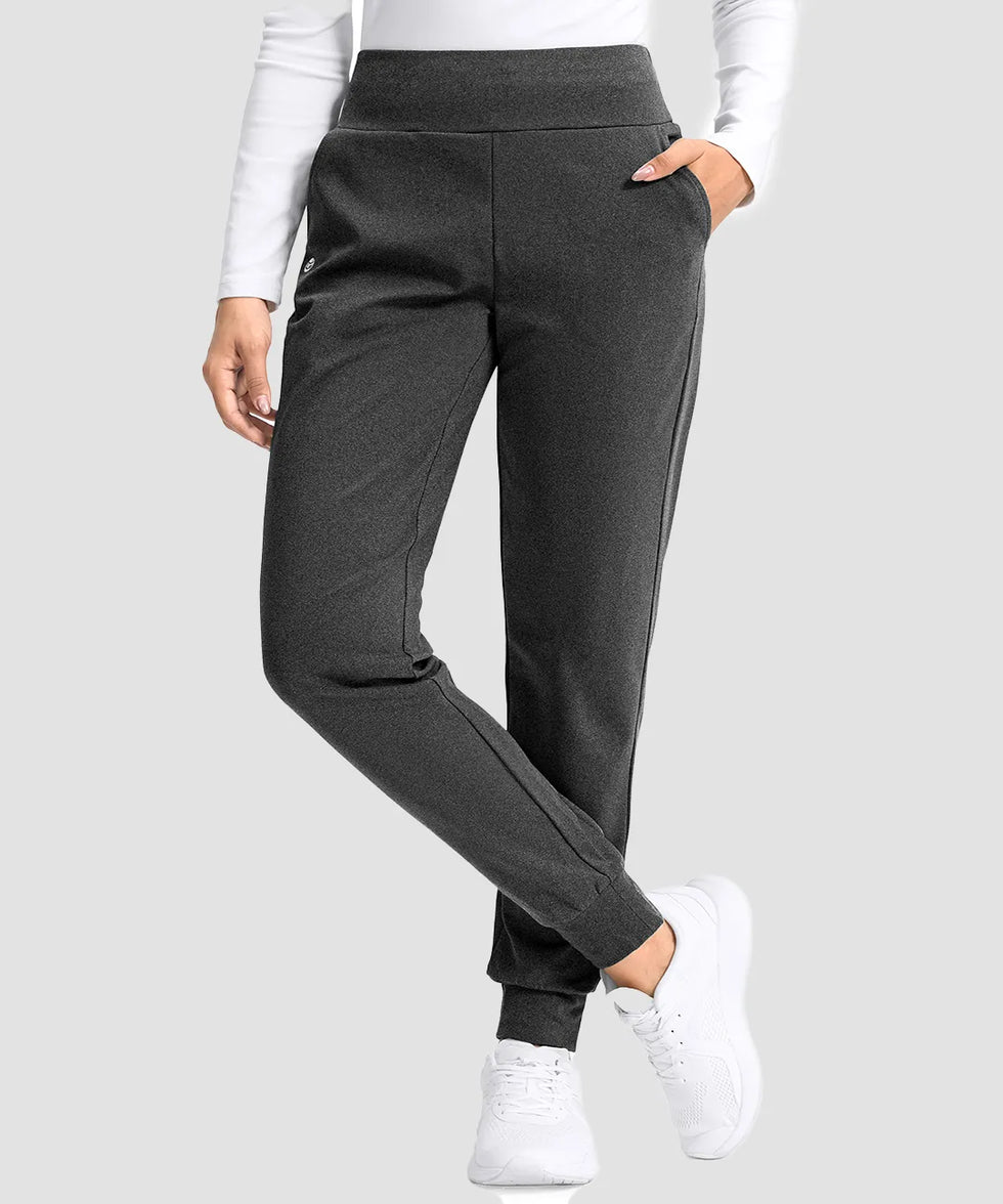 women's tall fleece-lined joggers 30'' 32'' 34'' in heather charcoal - front view