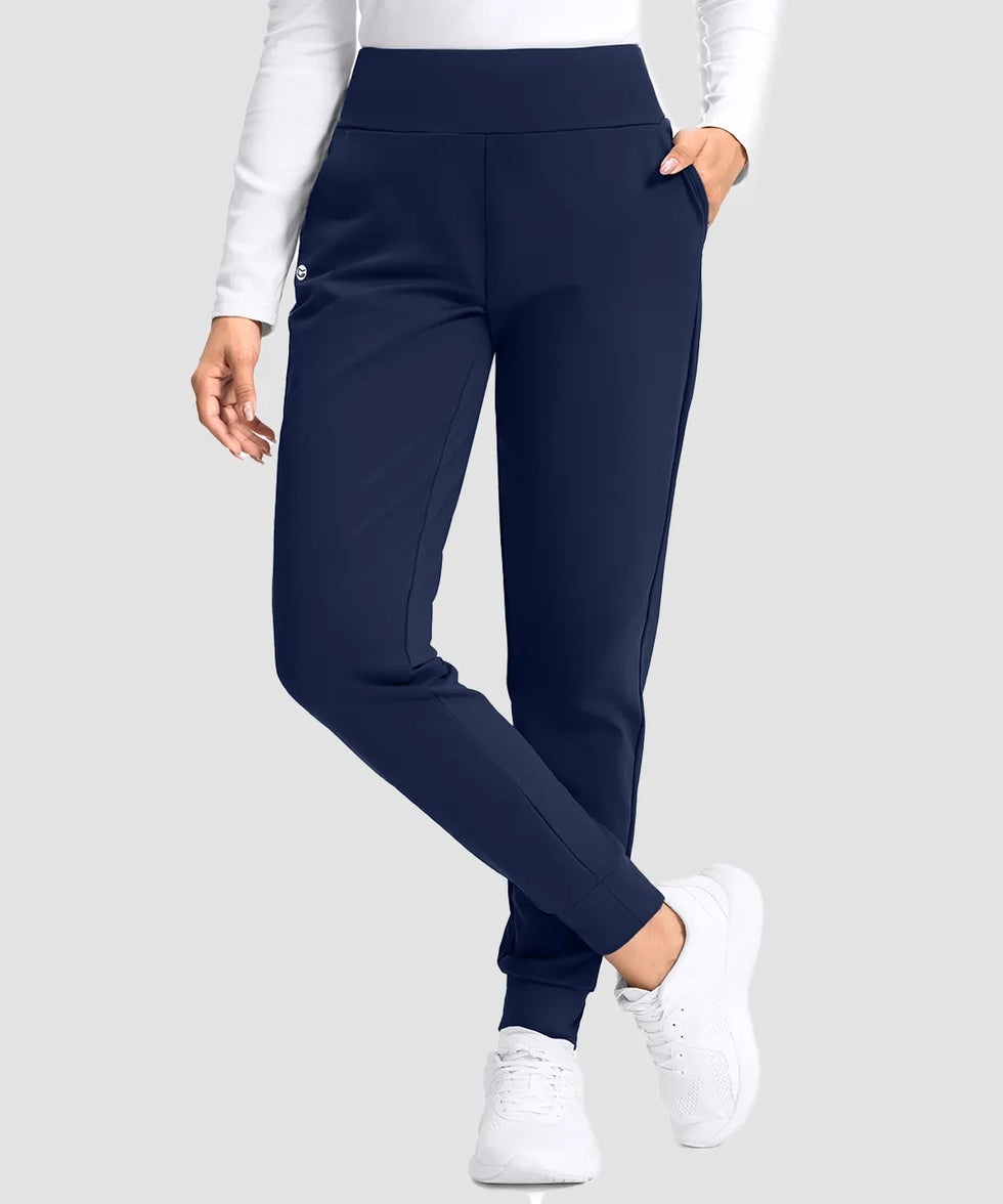 women's tall fleece-lined joggers 30'' 32'' 34'' in navy - front view