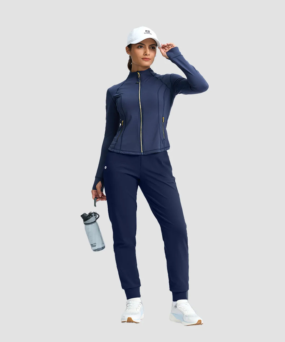 women's tall fleece-lined joggers 30'' 32'' 34'' in navy - matching outfits view