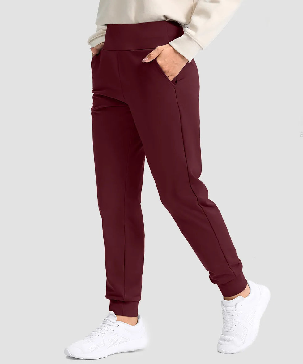 women's tall fleece-lined joggers 30'' 32'' 34'' in wine - pocket detail
