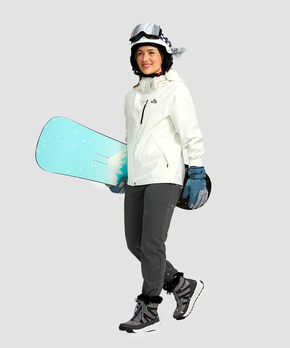 women's ultra high rise fleece-lined joggers in heather charcoal - front view