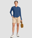 women's uv protection crew neck hoodie in dark blue - matching outfits view