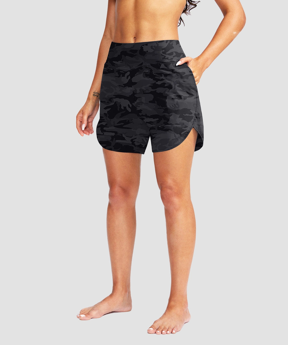 Sun Protection V Slits Lined Board Short 5''