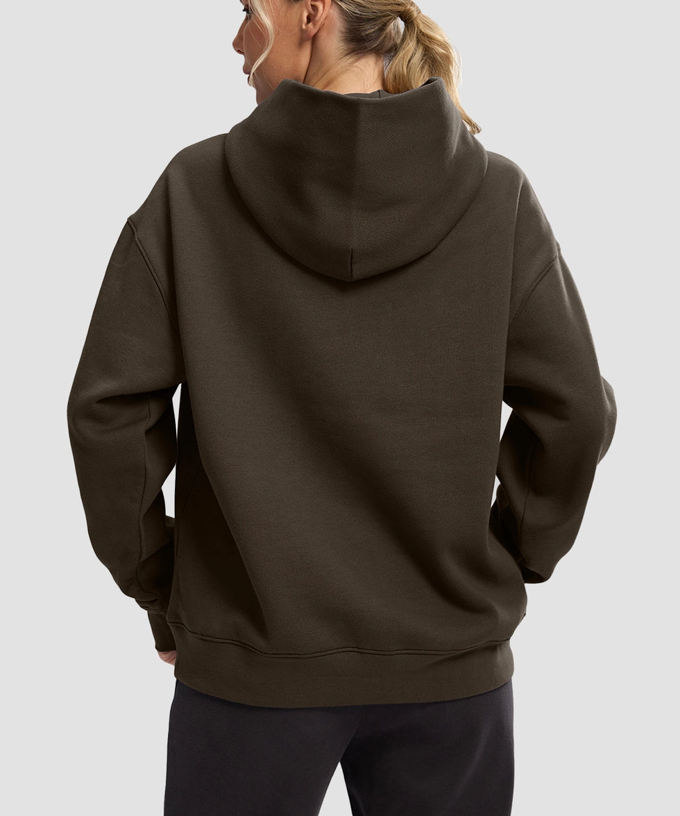 Solid Color Oversized Fleece Hoodie