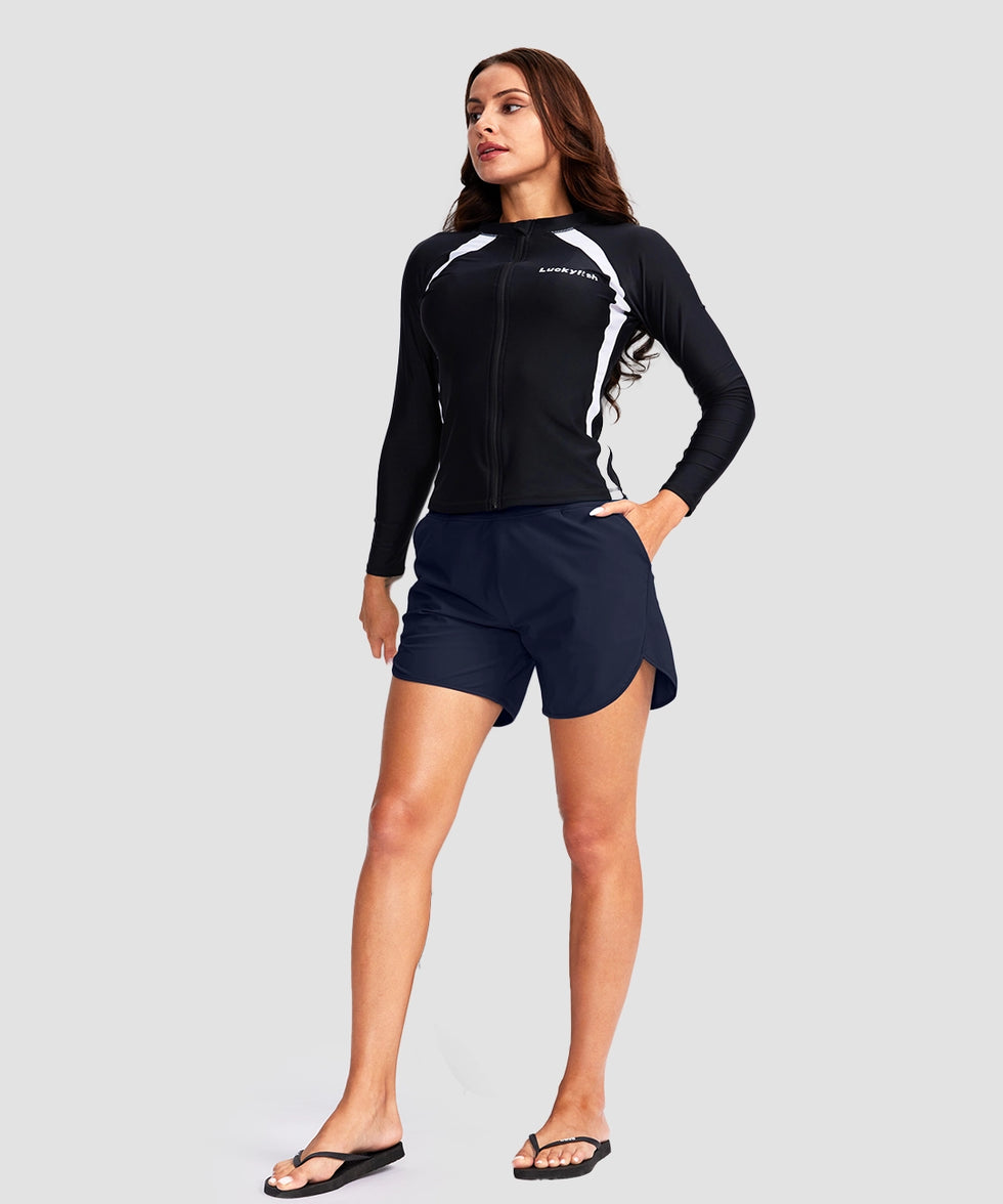 Sun Protection V Slits Lined Board Short 5''
