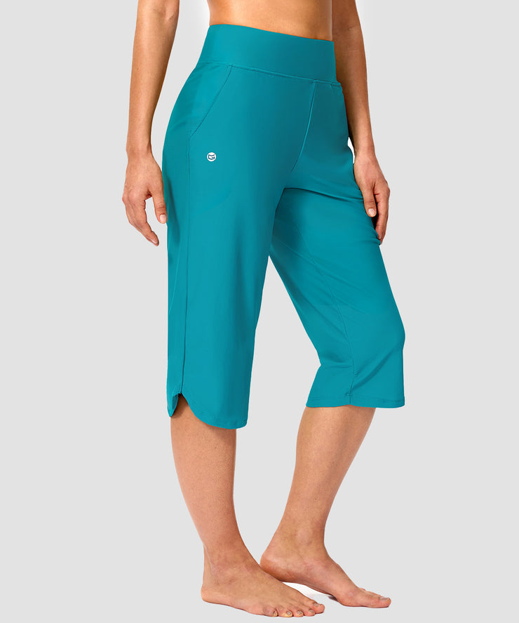 High Rise Slit Capri Pants