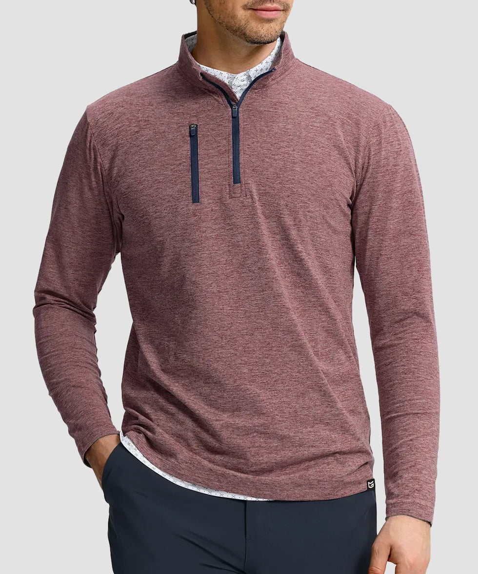 Quarter Zip Golf Pullover With Chest Pocket